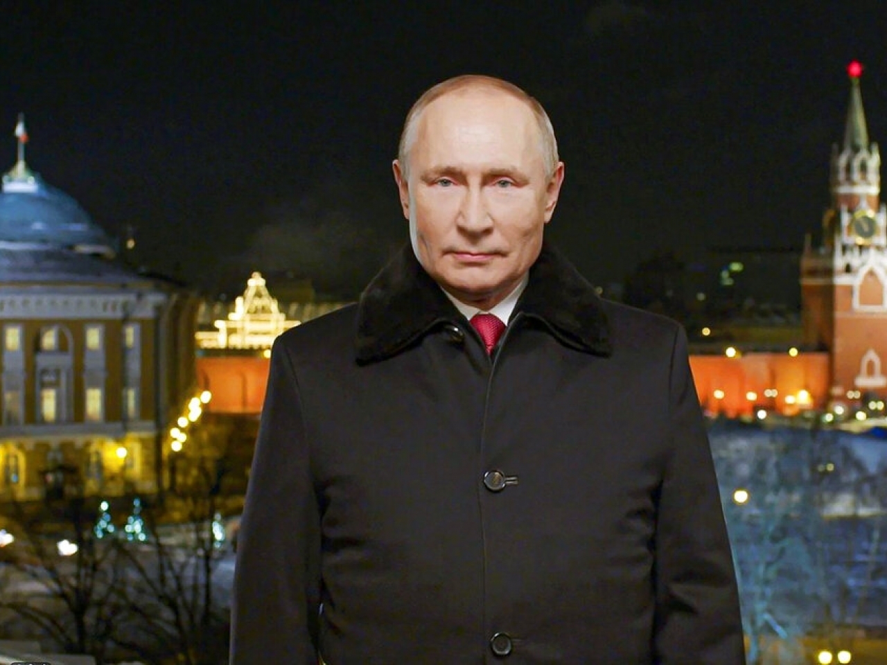 普京向全體俄羅斯人民發表新年賀詞。（美聯社）